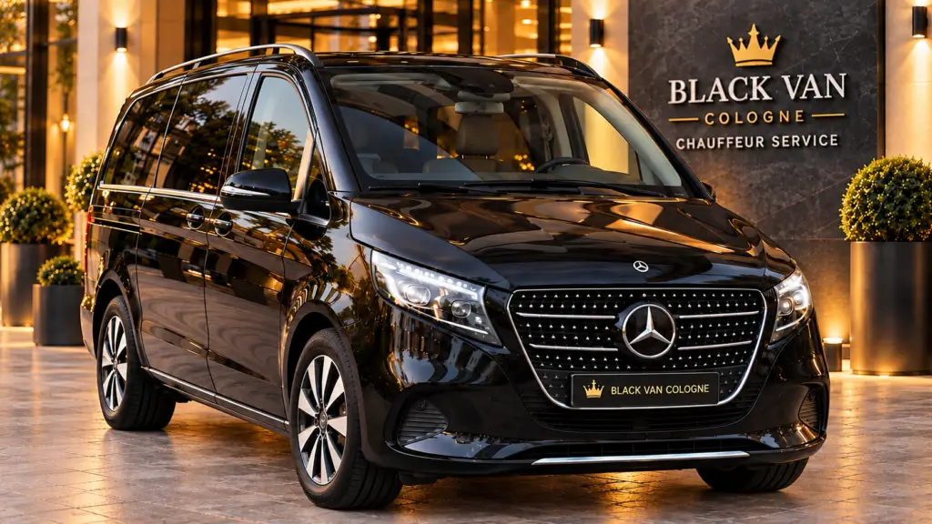 Mercedes-Benz V-Class premium chauffeur van for airport transfers and group travel in Cologne