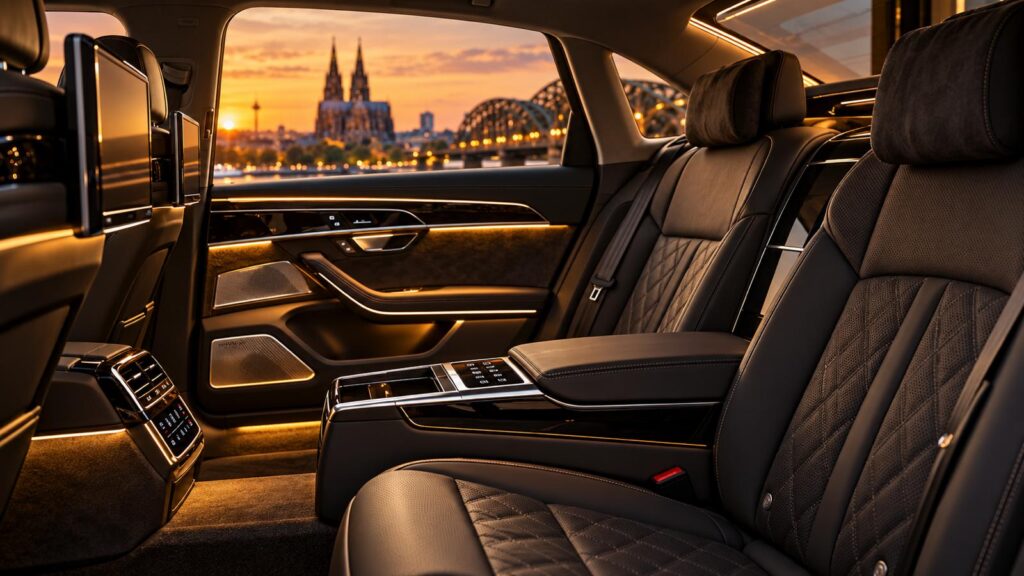 Audi A8 VIP Edition rear passenger area for first class chauffeur service