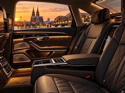 Audi A8 VIP Edition rear passenger area for first class chauffeur service